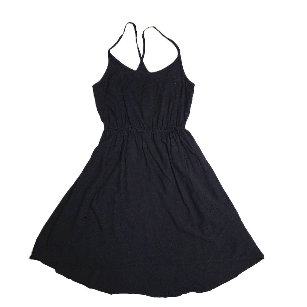 Divided H&M Fit & Flare Black Spaghetti Strap Dress High Low Hem Size 4